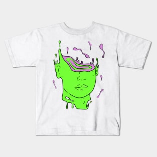 psychedelic abstract portrait (Green) Kids T-Shirt